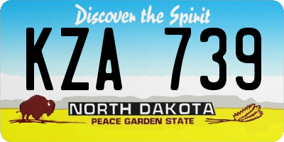 ND license plate KZA739
