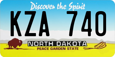ND license plate KZA740