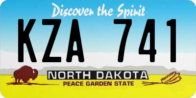 ND license plate KZA741