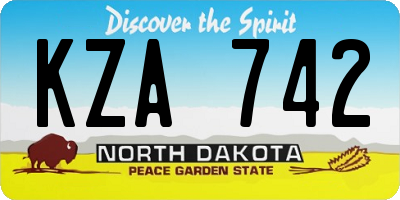 ND license plate KZA742