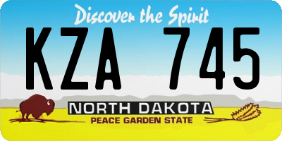 ND license plate KZA745