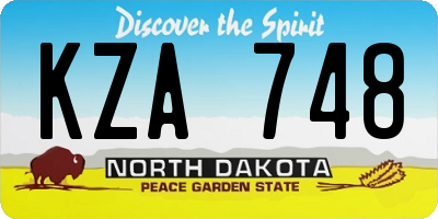 ND license plate KZA748