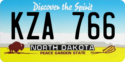 ND license plate KZA766