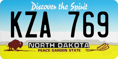ND license plate KZA769