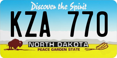 ND license plate KZA770