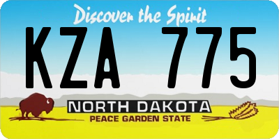 ND license plate KZA775