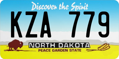 ND license plate KZA779