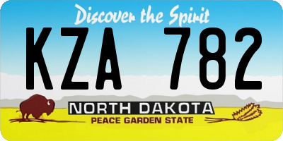 ND license plate KZA782