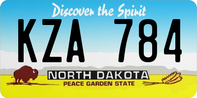 ND license plate KZA784