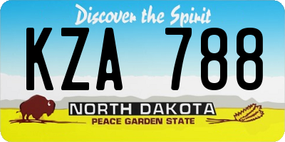 ND license plate KZA788