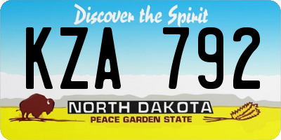 ND license plate KZA792