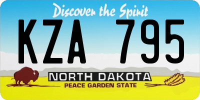ND license plate KZA795