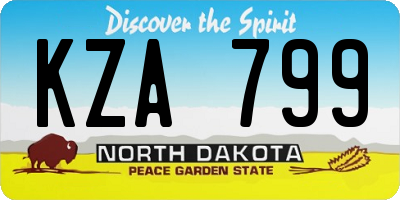 ND license plate KZA799