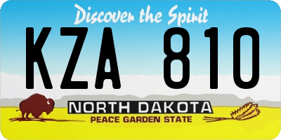 ND license plate KZA810
