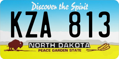 ND license plate KZA813