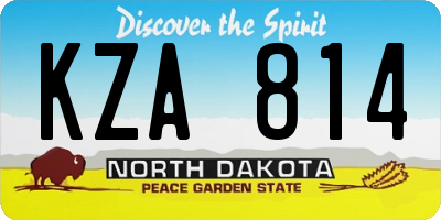 ND license plate KZA814