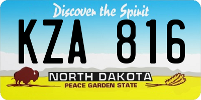 ND license plate KZA816