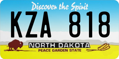 ND license plate KZA818