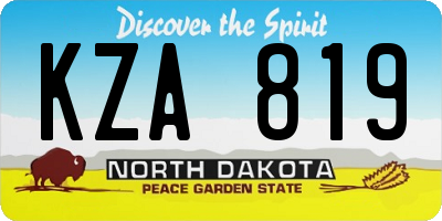 ND license plate KZA819