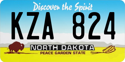 ND license plate KZA824