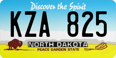ND license plate KZA825