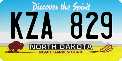 ND license plate KZA829