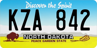 ND license plate KZA842