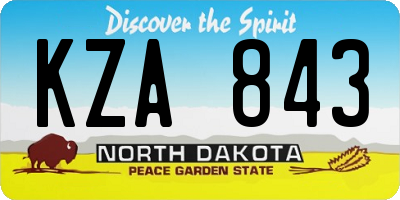 ND license plate KZA843
