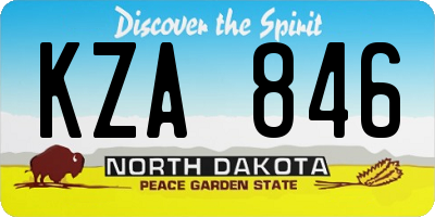 ND license plate KZA846