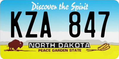 ND license plate KZA847