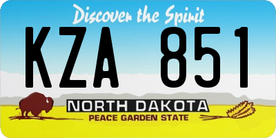 ND license plate KZA851