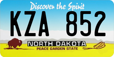 ND license plate KZA852