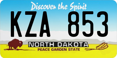 ND license plate KZA853