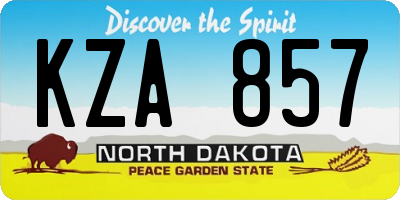 ND license plate KZA857