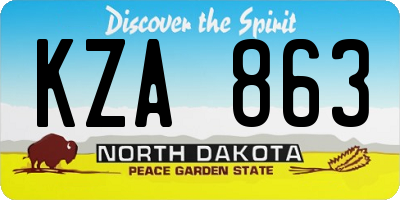 ND license plate KZA863