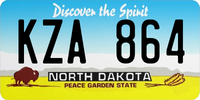 ND license plate KZA864