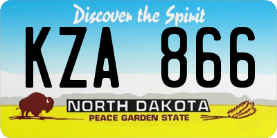 ND license plate KZA866