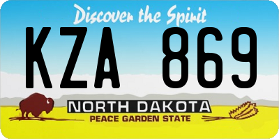 ND license plate KZA869