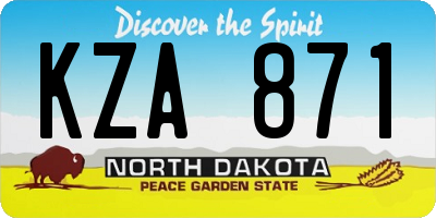 ND license plate KZA871