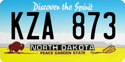 ND license plate KZA873