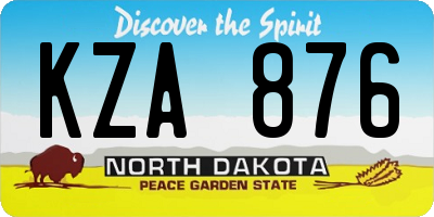 ND license plate KZA876