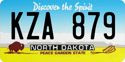 ND license plate KZA879