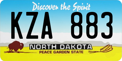 ND license plate KZA883
