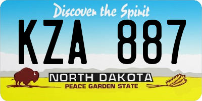 ND license plate KZA887