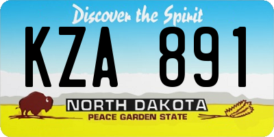 ND license plate KZA891