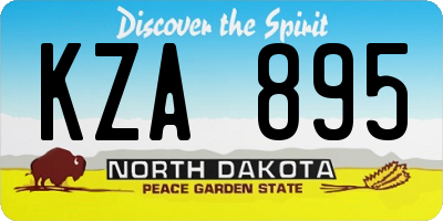 ND license plate KZA895