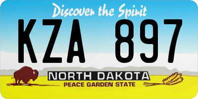 ND license plate KZA897