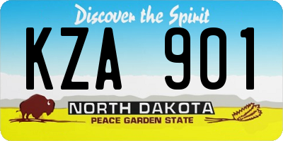 ND license plate KZA901