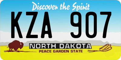 ND license plate KZA907