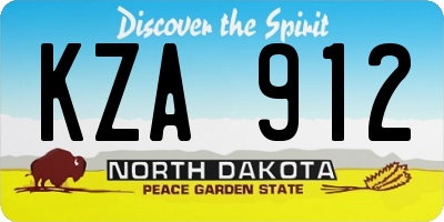 ND license plate KZA912